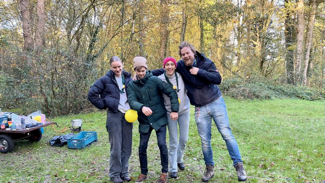 Top sfeertje bij de E hike staf